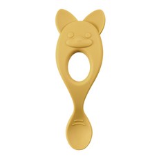 MOTHER-K 鉑金矽膠學習湯匙 4個月以上, 狐狸黃, 1支