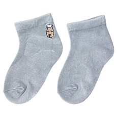 baa baa sheepz 抱抱羊 幼童短襪 抗菌竹纖維襪, 灰色, 8~10歲