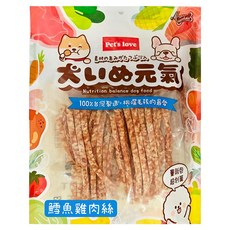 Pet's love 元氣犬 零食量販包 鱈魚雞肉絲, 鱈魚雞肉, 390g, 1包