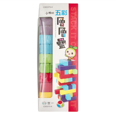 世一 小種籽 五彩層層疊 40PCS, 優良木材製作, 豐富的色彩搭配, 訓練手眼協調, 五彩, 1盒