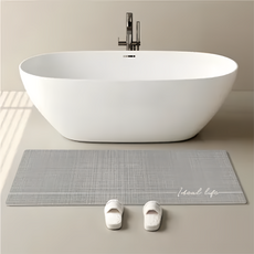 半島良品 5.0科技皮吸水防油地墊 長款, 亞麻灰, 1個