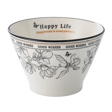 Homely Zakka 法式經典復古黑白浪漫系列陶瓷多件式飯碗組 Set 4, 唯美花朵, 1組