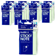Double A 可再貼便條紙 76mm x 51mm, 粉綠色, 100張, 11包