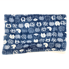 法蘭絨軟綿綿寵物墊, 加厚三層, 柔軟舒適, L(79 x 60cm), 藏青貓咪, 1個