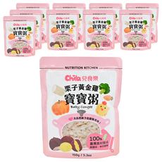 Chila 兒食樂 栗子黃金雞 寶寶常溫粥, 150g, 嚴選台灣食材, 添加超級食物紅藜麥, 適合6個月以上寶寶, 10包