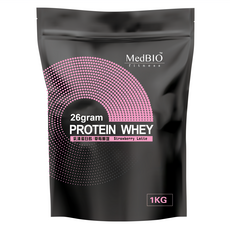 MedBIO 美百優 高效乳清蛋白飲 草莓那堤, 1kg, 1袋