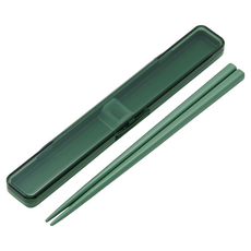 Skater 塑膠筷子 18cm, 灰綠色, 筷子 + 盒子, 1個