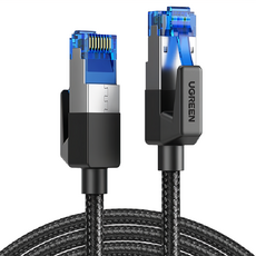UGREEN 綠聯 CAT8 網路線 30AWG純銅 40Gbps 光速級 棉網編織版, 1m, NW153, 1條