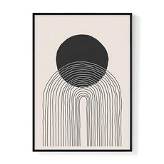 菠蘿選畫所 點線圓舞曲II掛畫 APGS4634B (59.4 x 42cm) 畫框 北歐風, 黑色