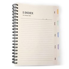 With Na 索引分隔PP橫線筆記本 80-0092 B5, 1本, 顏色隨機