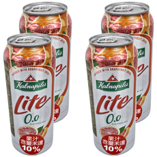 肯納無酒精啤酒風味飲 葡萄柚, 500ml, 4罐