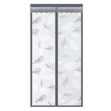 防蚊門簾 灰色樹葉 空調款 聚脂纖維 磁鐵, 210 x 90cm