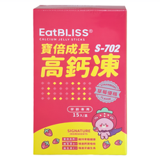 Eat BLISS 益比喜 寶倍成長高鈣凍 S-702 草莓優格口味, 10g, 15條, 1盒