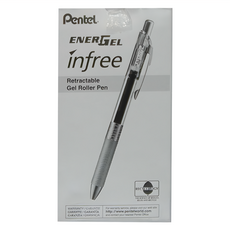 Pentel 飛龍文具 ENERGEL infree 極速鋼珠筆 BLN75TL-C Set, 0.5mm 針狀筆尖, 可伸縮中性筆, 藍色, 1盒
