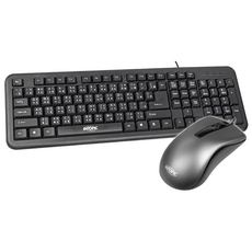 INTOPIC 廣鼎 USB有線鍵盤滑鼠組, 高耐磨絲印鍵帽, 底部導水孔設計, KBC-953, 黑色