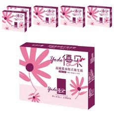 優朵 超細柔抽取式花紋衛生紙 超柔親膚 無螢光劑 台灣製造, 150張, 14包, 6袋