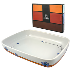 EGAN 義式烤盤 27 x 20 x 5cm 混和顏色 陶瓷烤盤 義大利設計 烤箱/微波爐/洗碗機適用, 1個