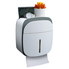 雙層紙巾盒 ABS材質, 灰色, 1個