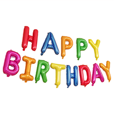 生活King 可懸掛生日快樂字母氣球套裝 優質鋁膜 充氣前高約40公分 15款任選 生日/派對, 藍色, 1組