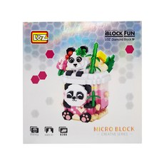 LoZ 熊貓桃桃烏龍積木 950個, 白色 + 綠色 + 粉色, 1組