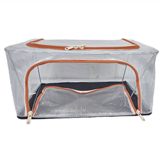 PVC網格防潑雙開可摺疊多用途收納箱 Set 2個 (66L+24L), 40 x 30 x 20 + 50 x 40 x 33cm, 粉色