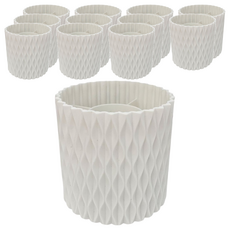 沐慕家居 可旋轉刷具收納化妝桶 Set 2, 白色 兩人[後期可用], 塑膠材質, 11.7*11.8公分, 12個