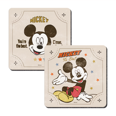 收納王妃 復古風軟式珪藻土杯墊 方形 2入, 我是米奇, 1組