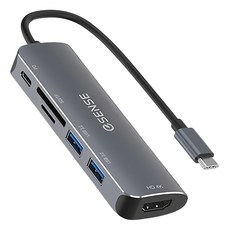 ESENSE 逸盛 Type-C TO HDMI USB SD 轉接器 支援4K畫質 PD 3.0供電 鋁合金材質散熱佳, H585, 1個