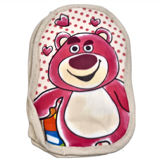 Disney 迪士尼 塗鴉風帆布水壺袋 3歲以上 14 x 7 x 22cm, 熊抱愛心 粉紅色 + 米白色, 1個