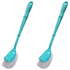 多麼潔 馬桶刷 耐用高密度PP刷毛 彎式刷頭, 好握弧型, 2支