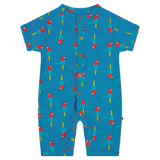 Piccalilly 皮卡儷儷 有機棉嬰幼兒短版連身衣, 6~12個月, 鸚鵡