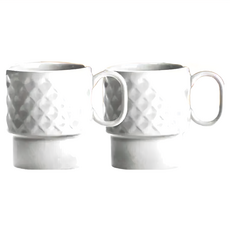 sagaform Coffee & More 咖啡杯2入組 250ml 適用微波爐及洗碗機, 白色, 2個