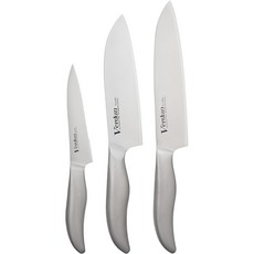 SHIMOMURA 下村工業 日本製職人專用不鏽鋼一體成型三德刀3件組 特殊鋼材 頂級工藝 多用, 16.5cm+ 12.5cm+ 18.5cm, 1組
