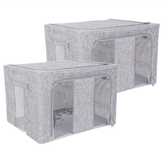 comet 大容量優質鋼絲收納箱 66L, 灰色, 2個