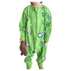 愛北鼻 兒童款無痕長袖防踢被, A類 150g 50支精梳棉面料, 適合23-28度, 夏天冷氣房也適用, 90, 綠巴斯光年