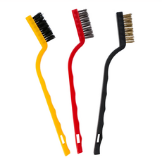 瓦斯爐清潔刷3件組 鐵絲刷毛+尼龍刷毛+銅絲刷毛 成分: 不鏽鋼 塑膠, 4組
