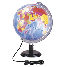 Life 徠福 一次成型地球儀 10吋 附燈, 藍色海洋