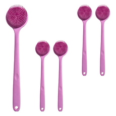 矽膠洗澡洗背刷, 38x8x3.5cm, 粉紅佳人, 5支