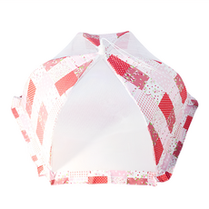 NEEDS LABO 六角形食物罩 花卉紅底, 1個