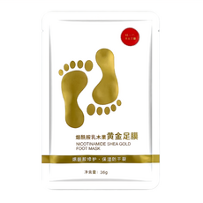 小麥購物 去角質脫皮腳膜 乳木果黃金保濕足膜 S344, 55g, 4入, 4包