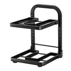 Mega 廚房可調節多層鍋具置物架 碳鋼+塑膠材質 27.5x24x35公分, 黑色, 2層, 1個