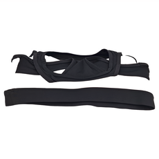 歐美裸感緊身立體包覆撞色運動內衣, S(35cm), 黑白