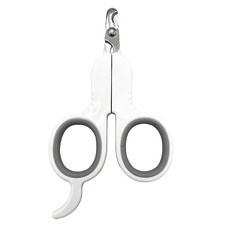 簡派小Q貓剪附LED燈 圓弧刀頭設計 安全修剪 適用於狗, 紳士雅灰, 1入