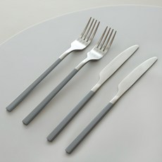 Dalpaengi Living 媽媽的料理 餐具組 (刀子2p + 叉子2p), 4個, 刀 2p + 叉 2p, 灰色