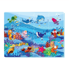 SUNTA 拼接樂扣墊 海底世界 互動體驗AR 12片套裝 EVA塑膠材質, 1入, 32 x 32 x 1cm