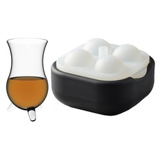 POLAR ICE 極地冰球 2.0 質感組, 4球製冰盒 150 x 150 x 95mm + 3足品飲杯 115 x 65 x 60mm, 1組