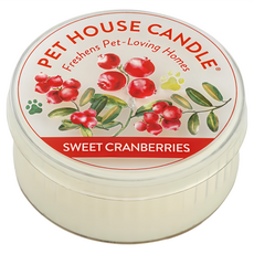 PET HOUSE 室內除臭寵物香氛蠟燭-蔓越莓, 100%全天然黃豆蠟, 美國製, 43g, 1罐