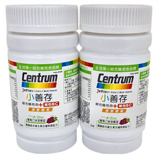 Centrum 善存 綜合維他命+維他命C,60錠,2瓶, 葡萄口味甜嚼錠，幫助兒童成長調整體質均衡營養, 2罐