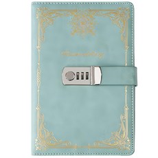 ARYKO 金邊秘密 A5 密碼鎖日記本, 皇家綠, 1個