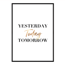 閃閃發光的今天 Yesterday Today Tomorrow 裝飾畫, 黑色